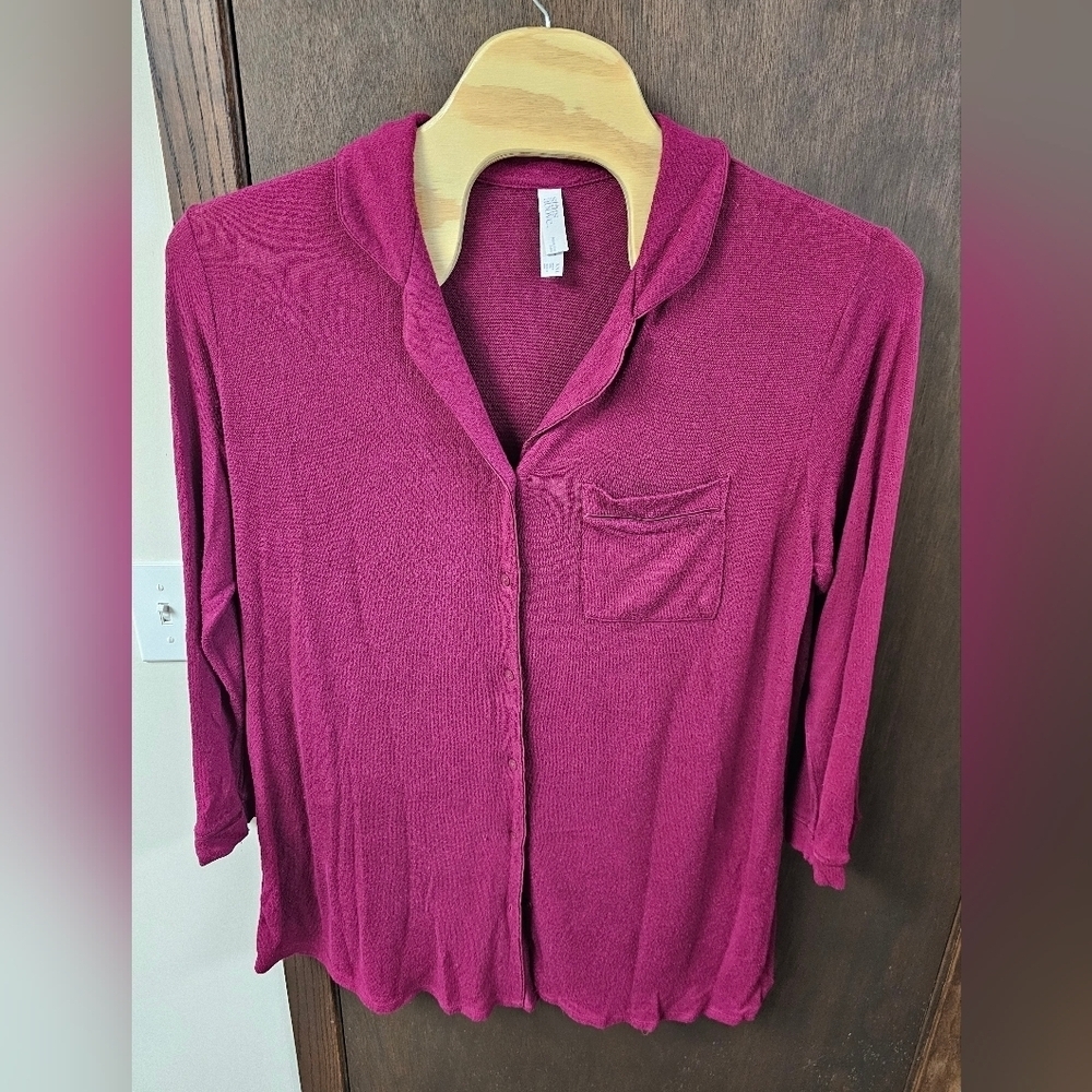 Women’s Pink Purple button up collard nightgown XXL